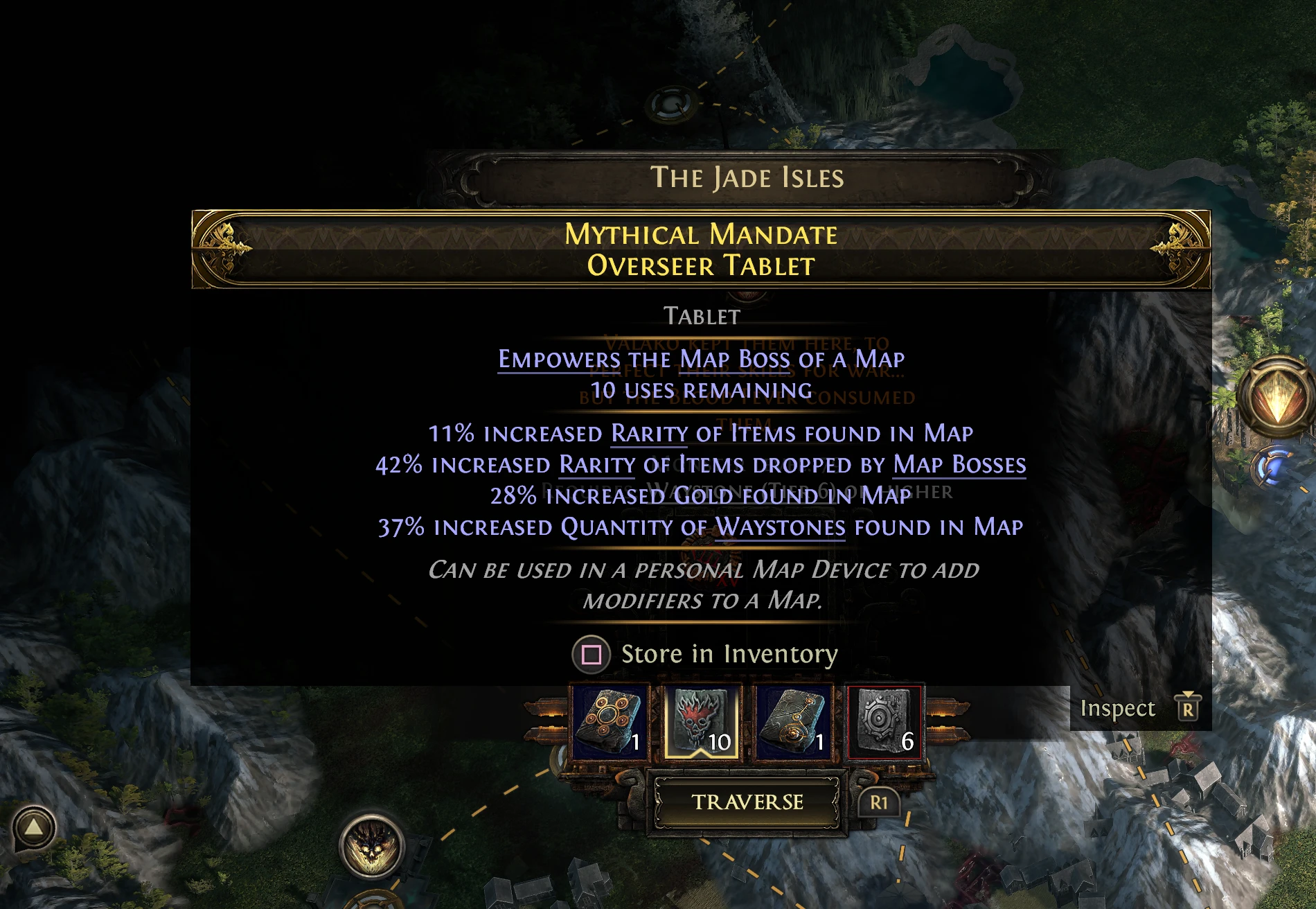 Mythical Mandate Overseer tablet tooltip